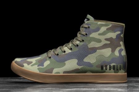 NOBULL High-top Forest Camo Canvas Trainer - Sneakersy Damskie Camo | PL-n2FUguS